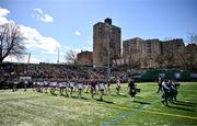 7 April 2024; A general view of the parade before the Connacht GAA Football Senior Championship quarter-final match between New York and Mayo at Gaelic Park in New York, USA. Photo by Sam Barnes/Sportsfile