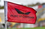 7 April 2024; A view of a sideline flag before the Munster GAA Football Senior Championship quarter-final match between Cork and Limerick at SuperValu Páirc Ui Chaoimh in Cork. Photo by Tom Beary/Sportsfile