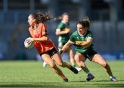 7 April 2024; Emily Druse of Armagh in action against Aisling O'Connell of Kerry during the Lidl LGFA National League Division 1 final match between Armagh and Kerry at Croke Park in Dublin. Photo by Stephen Marken/Sportsfile