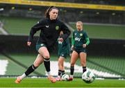 8 April 2024; Lucy Quinn during a Republic of Ireland Women's training session at the Aviva Stadium in Dublin. Photo by Stephen McCarthy/Sportsfile