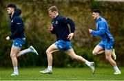 8 April 2024; Ben Murphy, centre, during a Leinster Rugby squad training session at UCD in Dublin. Photo by Harry Murphy/Sportsfile