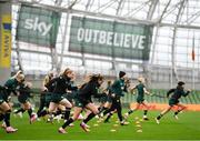 8 April 2024; Abbie Larkin and team-mates during a Republic of Ireland Women's training session at the Aviva Stadium in Dublin. Photo by Stephen McCarthy/Sportsfile