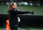 8 April 2024; Goalkeeper Grace Moloney during a Republic of Ireland Women's training session at the Aviva Stadium in Dublin. Photo by Stephen McCarthy/Sportsfile
