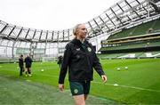 8 April 2024; Louise Quinn during a Republic of Ireland Women's training session at the Aviva Stadium in Dublin. Photo by Stephen McCarthy/Sportsfile