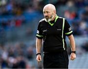 7 April 2024; Referee Gus Chapman during the Lidl LGFA National League Division 1 final match between Armagh and Kerry at Croke Park in Dublin. Photo by Piaras Ó Mídheach/Sportsfile