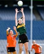 7 April 2024; Lorraine Scanlon of Kerry in action against Emily Druse of Armagh during the Lidl LGFA National League Division 1 final match between Armagh and Kerry at Croke Park in Dublin. Photo by Piaras Ó Mídheach/Sportsfile
