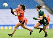 7 April 2024; Niamh Henderson of Armagh in action against Cáit Lynch of Kerry during the Lidl LGFA National League Division 1 final match between Armagh and Kerry at Croke Park in Dublin. Photo by Piaras Ó Mídheach/Sportsfile
