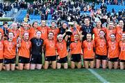 7 April 2024; Armagh celebrate after their side's victory in the Lidl LGFA National League Division 1 final match between Armagh and Kerry at Croke Park in Dublin. Photo by Piaras Ó Mídheach/Sportsfile