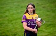 9 April 2024; Leinster LGFA Minor B finalist Beibhinn McDonald of Wexford at the Leinster LGFA Minor Captains’ evening at Dún na Sí Park in Moate, Westmeath, ahead of the upcoming 2024 Leinster LGFA Minor Championship Finals. Photo by Piaras Ó Mídheach/Sportsfile