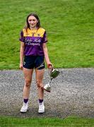 9 April 2024; Leinster LGFA Minor B finalist Beibhinn McDonald of Wexford at the Leinster LGFA Minor Captains’ evening at Dún na Sí Park in Moate, Westmeath, ahead of the upcoming 2024 Leinster LGFA Minor Championship Finals. Photo by Piaras Ó Mídheach/Sportsfile