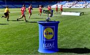 7 April 2024; The cup before the Lidl LGFA National League Division 2 final match between Kildare and Tyrone at Croke Park in Dublin. Photo by Piaras Ó Mídheach/Sportsfile