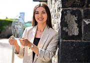 9 April 2024; Kildare’s Ellie O’Toole is pictured with The Croke Park Hotel/LGFA Player of the Month award for March 2024, at The Croke Park Hotel in Jones Road, Dublin. A newcomer to the Kildare panel in 2024, Ellie was a stand-out player for the Lilywhites in their Lidl NFL Division 2 outings against Laois and Tyrone in March. Kildare were crowned 2024 Lidl NFL Division 2 champions at Croke Park last Sunday, with Ellie coming off the bench in the second half to play a key role. Photo by Tyler Miller/Sportsfile