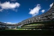 9 April 2024; A general view of the Aviva Stadium before the UEFA Women's European Championship qualifying group A match between Republic of Ireland and England at Aviva Stadium in Dublin. Photo by Stephen McCarthy/Sportsfile