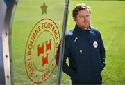 9 April 2024; Manager Damien Duff poses for a portrait during a Shelbourne media conference at Tolka Park in Dublin. Photo by Ben McShane/Sportsfile