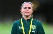 9 April 2024; Jessie Stapleton of Republic of Ireland before the UEFA Women's European Championship qualifying group A match between Republic of Ireland and England at Aviva Stadium in Dublin. Photo by Stephen McCarthy/Sportsfile