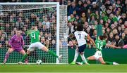 9 April 2024; Lauren James of England scores her side's first goal during the UEFA Women's European Championship qualifying group A match between Republic of Ireland and England at Aviva Stadium in Dublin. Photo by Stephen McCarthy/Sportsfile
