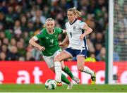 9 April 2024; Alessia Russo of England in action against Louise Quinn of Republic of Ireland during the UEFA Women's European Championship qualifying group A match between Republic of Ireland and England at Aviva Stadium in Dublin. Photo by Stephen McCarthy/Sportsfile