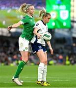 9 April 2024; Alessia Russo of England in action against Louise Quinn of Republic of Ireland during the UEFA Women's European Championship qualifying group A match between Republic of Ireland and England at Aviva Stadium in Dublin. Photo by Ben McShane/Sportsfile