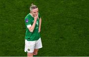 9 April 2024; Louise Quinn of Republic of Ireland after during the UEFA Women's European Championship qualifying group A match between Republic of Ireland and England at Aviva Stadium in Dublin. Photo by Tyler Miller/Sportsfile