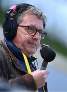 9 April 2024; RTÉ television commentator George Hamilton during the UEFA Women's European Championship qualifying group A match between Republic of Ireland and England at Aviva Stadium in Dublin. Photo by Tyler Miller/Sportsfile