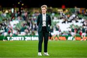 9 April 2024; Republic of Ireland head coach Eileen Gleeson before the UEFA Women's European Championship qualifying group A match between Republic of Ireland and England at Aviva Stadium in Dublin. Photo by Stephen McCarthy/Sportsfile