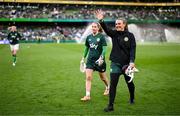 9 April 2024; Republic of Ireland goalkeeper Grace Moloney before the UEFA Women's European Championship qualifying group A match between Republic of Ireland and England at Aviva Stadium in Dublin. Photo by Stephen McCarthy/Sportsfile