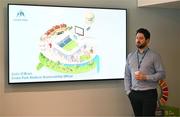 10 April 2024; Croke Park Stadium sustainability officer Colin O’Brien speaks during the Activating The Sport Sector For Sustainability ACCESS GAA Multiplier Event at Croke Park in Dublin. Photo by Harry Murphy/Sportsfile