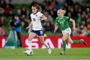 9 April 2024; Ella Toone of England in action against Denise O'Sullivan of Republic of Ireland during the UEFA Women's European Championship qualifying group A match between Republic of Ireland and England at Aviva Stadium in Dublin. Photo by Stephen McCarthy/Sportsfile
