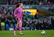 9 April 2024; Republic of Ireland goalkeeper Courtney Brosnan during the UEFA Women's European Championship qualifying group A match between Republic of Ireland and England at Aviva Stadium in Dublin. Photo by Ben McShane/Sportsfile