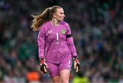 9 April 2024; Republic of Ireland goalkeeper Courtney Brosnan during the UEFA Women's European Championship qualifying group A match between Republic of Ireland and England at Aviva Stadium in Dublin. Photo by Ben McShane/Sportsfile