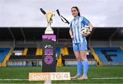 11 April 2024; Eve Conheady of DLR Waves during the TG4 launch of Live Games for 2024 SSE Airtricity Women's Premier Division at Athlone Town Stadium in Westmeath. Photo by Ben McShane/Sportsfile