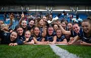 11 April 2024; The Loreto Wexford team celebrate with the cup after the Bank of Ireland Girls Senior Schools Cup Final Replay match between Loreto Wexford and Loreto Mullingar at Energia Park in Dublin. Photo by Tyler Miller/Sportsfile