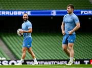 12 April 2024; Jamison Gibson-Park and Luke McGrath during a Leinster Rugby captain's run at the Aviva Stadium in Dublin. Photo by Harry Murphy/Sportsfile