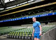 12 April 2024; Jamie Osborne during a Leinster Rugby captain's run at the Aviva Stadium in Dublin. Photo by Harry Murphy/Sportsfile