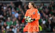 9 April 2024; England goalkeeper Hannah Hampton during the UEFA Women's European Championship qualifying group A match between Republic of Ireland and England at Aviva Stadium in Dublin. Photo by Ramsey Cardy/Sportsfile
