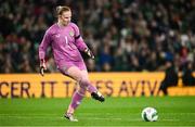 9 April 2024; Republic of Ireland goalkeeper Courtney Brosnan during the UEFA Women's European Championship qualifying group A match between Republic of Ireland and England at Aviva Stadium in Dublin. Photo by Ramsey Cardy/Sportsfile