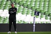 12 April 2024; La Rochelle head coach Ronan O'Gara during the La Rochelle captain's run at the Aviva Stadium in Dublin. Photo by Harry Murphy/Sportsfile