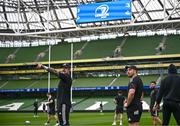 12 April 2024; Jack Nowell and Ihaia West during the La Rochelle captain's run at the Aviva Stadium in Dublin. Photo by Harry Murphy/Sportsfile