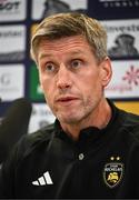 12 April 2024; La Rochelle head coach Ronan O'Gara during the La Rochelle media conference at the Aviva Stadium in Dublin. Photo by Harry Murphy/Sportsfile