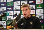 12 April 2024; La Rochelle head coach Ronan O'Gara during the La Rochelle media conference at the Aviva Stadium in Dublin. Photo by Harry Murphy/Sportsfile