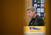 12 April 2024; La Rochelle head coach Ronan O'Gara during the La Rochelle media conference at the Aviva Stadium in Dublin. Photo by Harry Murphy/Sportsfile