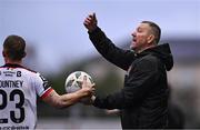 12 April 2024; Dundalk interim head coach Liam Burns during the SSE Airtricity Men's Premier Division match between Dundalk and St Patrick's Athletic at Oriel Park in Dundalk, Louth. Photo by Piaras Ó Mídheach/Sportsfile