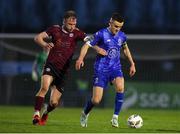 112 April 2024; Darragh Leahy of Waterford in action against Stephen Walsh of Galway United during the SSE Airtricity Men's Premier Division match between Waterford and Galway United at Regional Sports Centre in Waterford. Photo by Michael P Ryan/Sportsfile