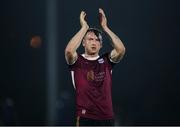 12 April 2024; Stephen Walsh of Galway United applauds the supporters after the SSE Airtricity Men's Premier Division match between Waterford and Galway United at Regional Sports Centre in Waterford. Photo by Michael P Ryan/Sportsfile