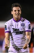 12 April 2024; Dylan Connolly of Bohemians celebrates after the SSE Airtricity Men's Premier Division match between Shelbourne and Bohemians at Tolka Park in Dublin. Photo by Stephen McCarthy/Sportsfile