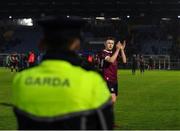 12 April 2024; Killian Brouder of Galway United applauds the supporters after the SSE Airtricity Men's Premier Division match between Waterford and Galway United at Regional Sports Centre in Waterford. Photo by Michael P Ryan/Sportsfile