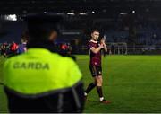 12 April 2024; Killian Brouder of Galway United applauds the supporters after the SSE Airtricity Men's Premier Division match between Waterford and Galway United at Regional Sports Centre in Waterford. Photo by Michael P Ryan/Sportsfile