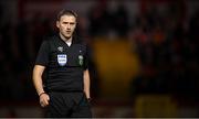 12 April 2024; Referee Paul McLaughlin during the SSE Airtricity Men's Premier Division match between Shelbourne and Bohemians at Tolka Park in Dublin. Photo by Stephen McCarthy/Sportsfile