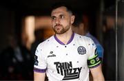 12 April 2024; Bohemians captain Jordan Flores before the SSE Airtricity Men's Premier Division match between Shelbourne and Bohemians at Tolka Park in Dublin. Photo by Stephen McCarthy/Sportsfile