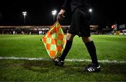 12 April 2024; A general view of an assistant referee's flag during the SSE Airtricity Men's Premier Division match between Shelbourne and Bohemians at Tolka Park in Dublin. Photo by Stephen McCarthy/Sportsfile